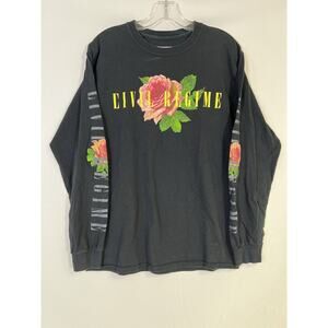 Civil Regime Women’s Long Sleeve Top Shirt Black Size M Made In USA